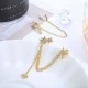 4PCS Ear Cuff Earrings Chain Earrings For Women Leaf Ear Earrings Butterfly Earrings Wrap Clip On Earring Star Crawler Dangling Tassel Chain Earrings For Girls